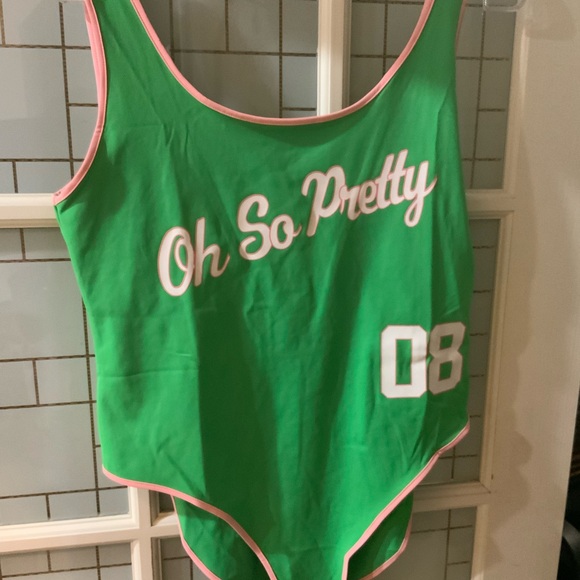 AKA Oh So Pretty PINK AND GREEN Swimsuit
Size: Large - Picture 10 of 12